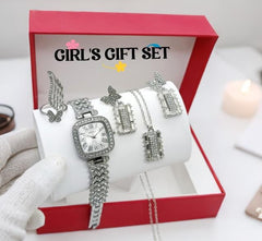 Luxury Diamond Watch & Jewelry Gift Set for Women – Elegant & Stylish