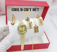 Luxury Diamond Watch & Jewelry Gift Set for Women – Elegant & Stylish