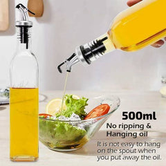 500ML Large Glass Oil Bottle with Safety Lock Cap – Leak-Proof & Stylish