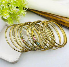 Elegant Gold-Plated Floral Bangles Set – Traditional & Stylish