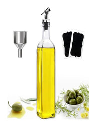 500ML Large Glass Oil Bottle with Safety Lock Cap – Leak-Proof & Stylish